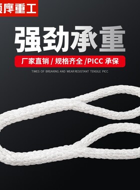 颉鹰 起重吊绳两头扣/1吨2t3双象尼龙白色圆吊带5米耐磨双扣战绳