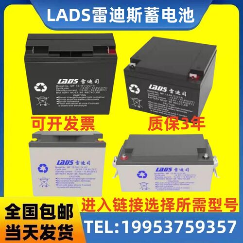 LADS雷迪斯蓄电池MF-12V7AH17AH24AH38AH65AH100AH 消防主机 UPS