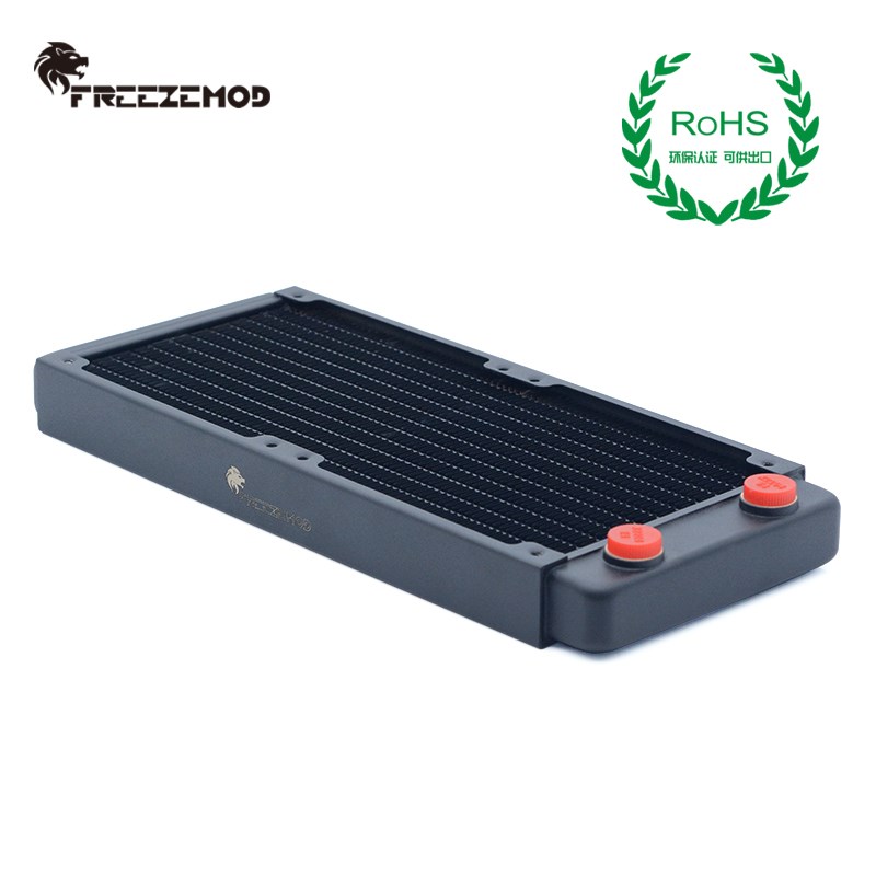 FREEZEMOD电脑水冷TSRP-BP240散热排紫铜翅片27mm磨砂黑ROHS认证