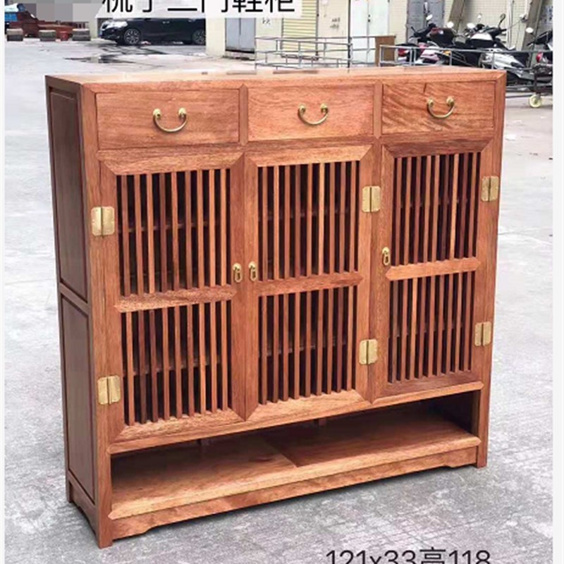 红木波萝格鞋柜时尚简约中式两门三门鞋柜现代鞋柜特价鞋柜