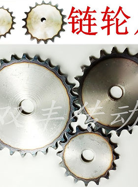 1寸链轮齿轮16A链轮片节距25.4链条配套电机牙轮片10齿-50齿牙盘