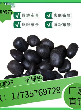 北京天然小黑石雨花石鹅卵石花盆栽鱼缸黑色石子园艺铺地装饰园林