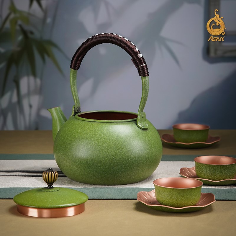 紫铜茶壶《春暖花开茶礼套装》泡茶烧水壶养身小茶具便携单壶套装