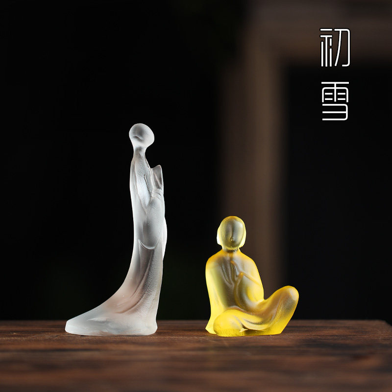 琉璃小佛无相沙弥创意家居装饰功夫茶具配件禅意茶宠摆件茶道零配
