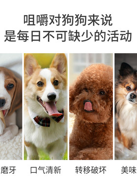 威济狗狗磨牙棒咬胶洁齿球博美法斗柯基宠物狗零食打结骨160g*3包