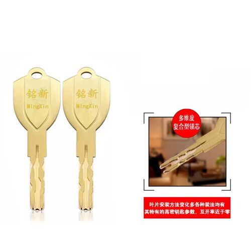 福熙防盗门锁芯 艾维特锁芯 C级115长锁芯 凹槽锁芯 11齿叶片锁芯