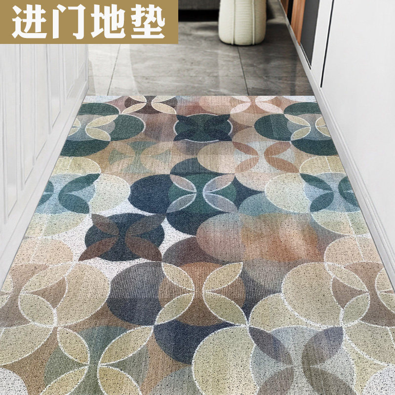 丝圈进门垫轻奢风出入户地垫美式家用防滑地毯玄关垫子门厅踩脚垫