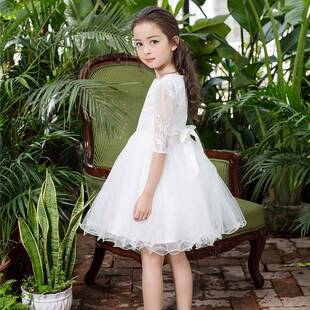 2026新款中大童中袖韩版儿童礼服公主婚礼女花童婚纱蓬蓬连衣裙高