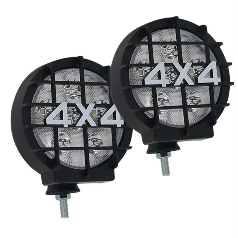 越野灯越野车前杠车顶LED射灯6寸圆灯强光雾灯12V24V通用改装大灯