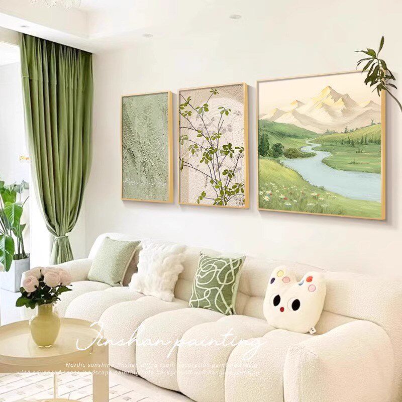 2026新款客厅挂画沙发背景墙装饰画高级感奶油风山水风景艺术画