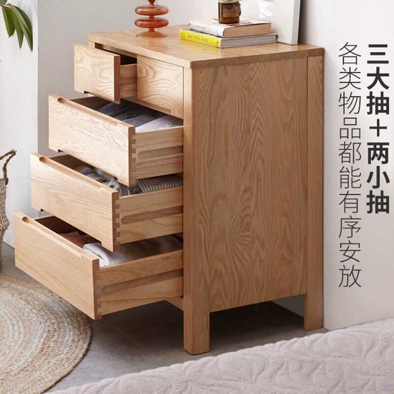 工厂直营实木五斗柜橡木储物柜客厅矮柜北欧多功能卧室抽屉收纳柜