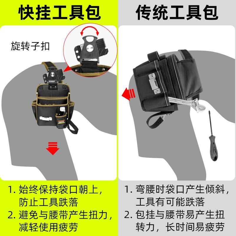 nakioo贴墙纸壁纸专用旋转快挂工具包墙布施工腰包墙纸工具腰挂包