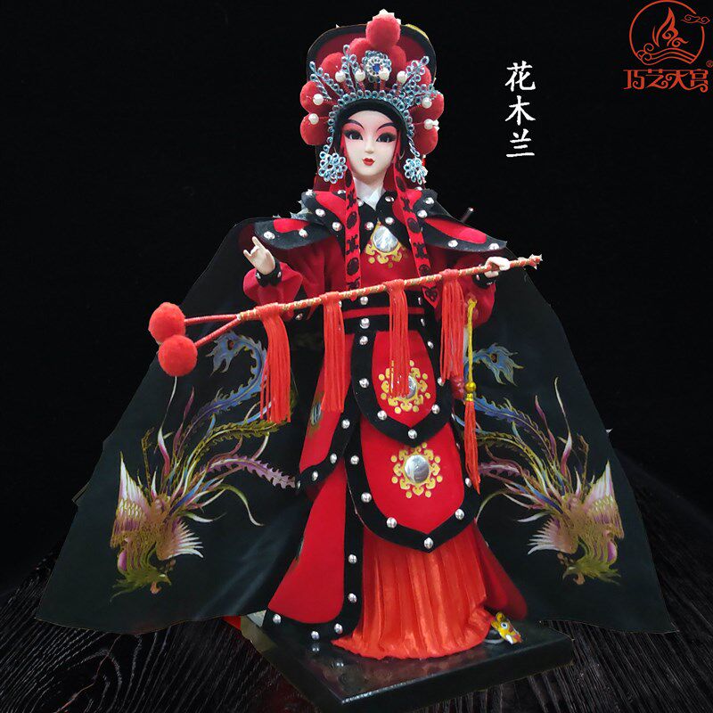 绢人中国风礼物客厅中式装饰品软装戏曲工艺品京剧人物摆件花木兰