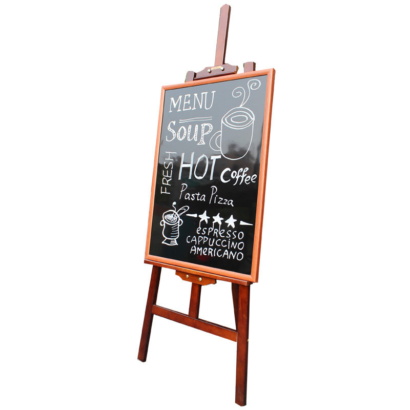 店铺广告黑板带支架奶茶店咖啡馆菜单荧光笔书写板亮面黑板挂式
