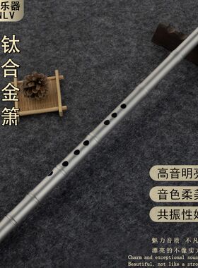 钛合金箫53厘米开口短箫迷你袖珍竹节款金属箫儿童箫手小女士箫