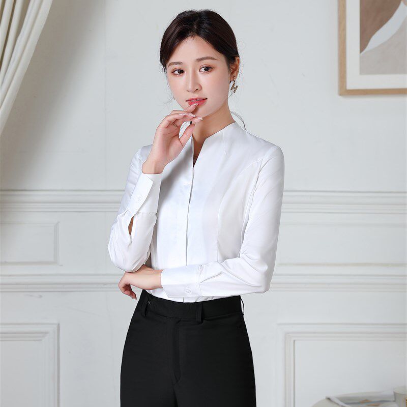 奔驰4s店长袖衬衫销售职业工作服新款女士衬衣工装西装裤修身西裙