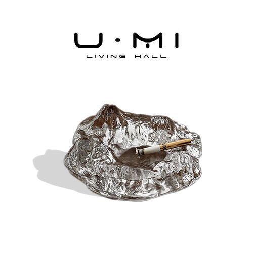 U Mi LIVING冰山烟灰缸水晶玻璃烟缸家用客厅茶几创意桌面摆件