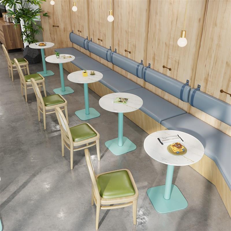 靠墙卡座沙发 奶茶店静吧东南亚风编藤餐厅软包餐边柜 咖啡厅桌椅