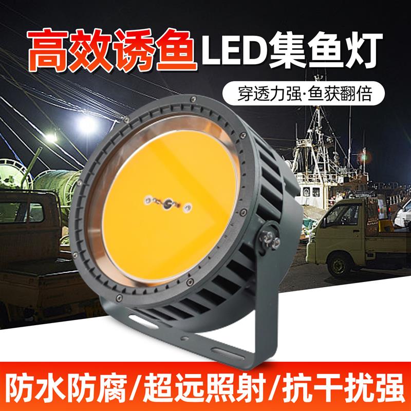 LED集渔灯诱鱼鱿鱼灯渔船用甲板捕鱼灯大功率青强光防水探照射灯