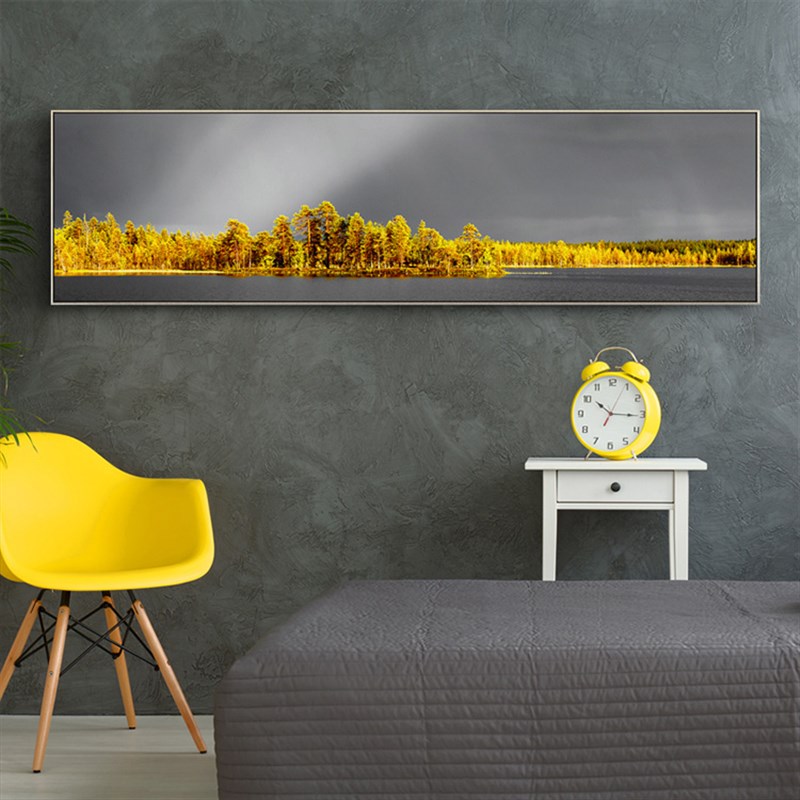 北欧工业风客厅装饰画沙发背景墙画横幅挂画酒店民宿卧室床头壁画