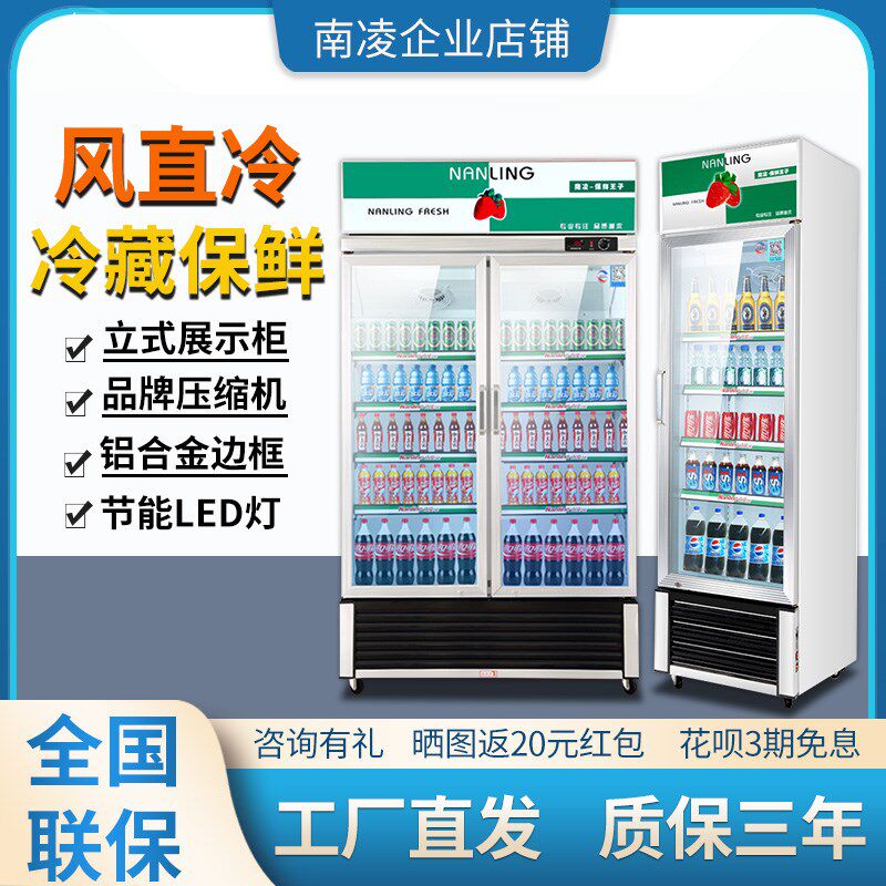 南凌立式玻璃门展示柜冷藏冰柜保鲜冰箱商用冷柜直风冷饮料柜饮品