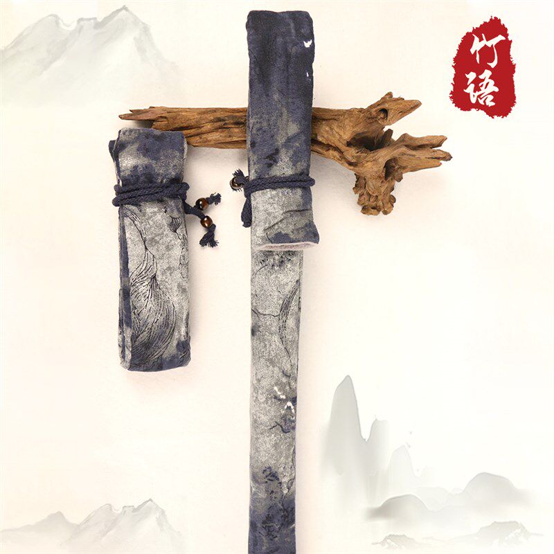 双层竹笛子洞箫袋尺八南箫绒布袋套子乐器折口成人包装中国风包邮