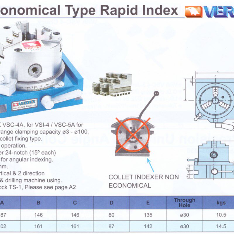 台湾鹰牌 经济型快速分度盘 快速分度头铣床回转台 VSI-4 VSI-5/3