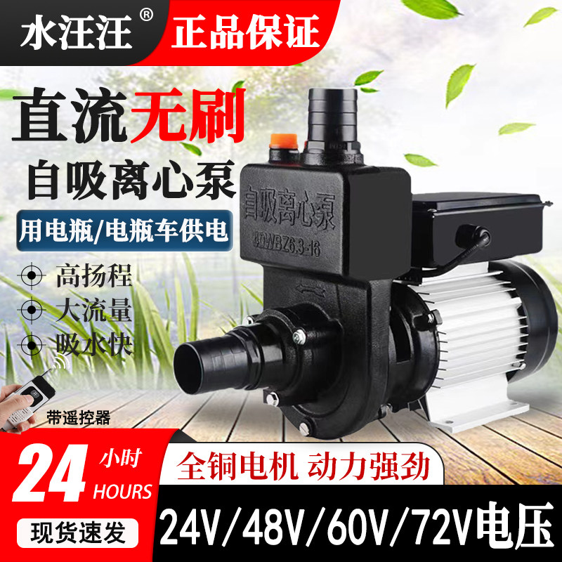 直流无刷自吸离心泵24V48V60伏电瓶车抽水机家用自吸泵洒水车水泵
