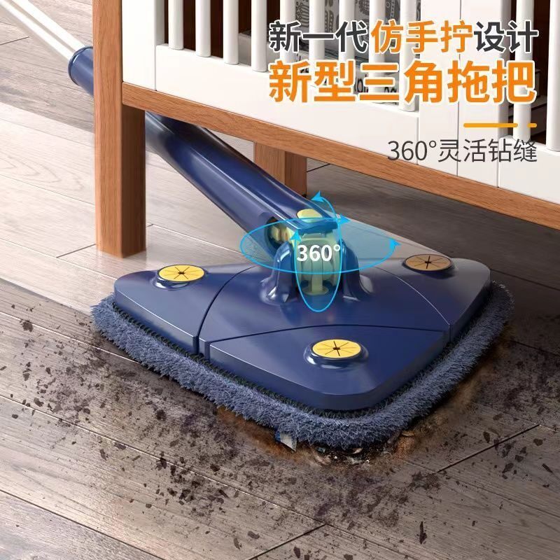 三角拖把清洁神器天花板免手洗2023新款自动拧水万能加长伸缩擦墙
