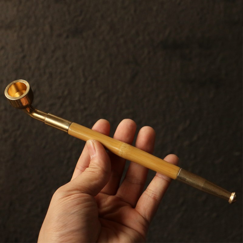 实心竹纯手工精工打磨烟斗老玉竹把件把玩烟器鼻烟壶手串工艺品竹