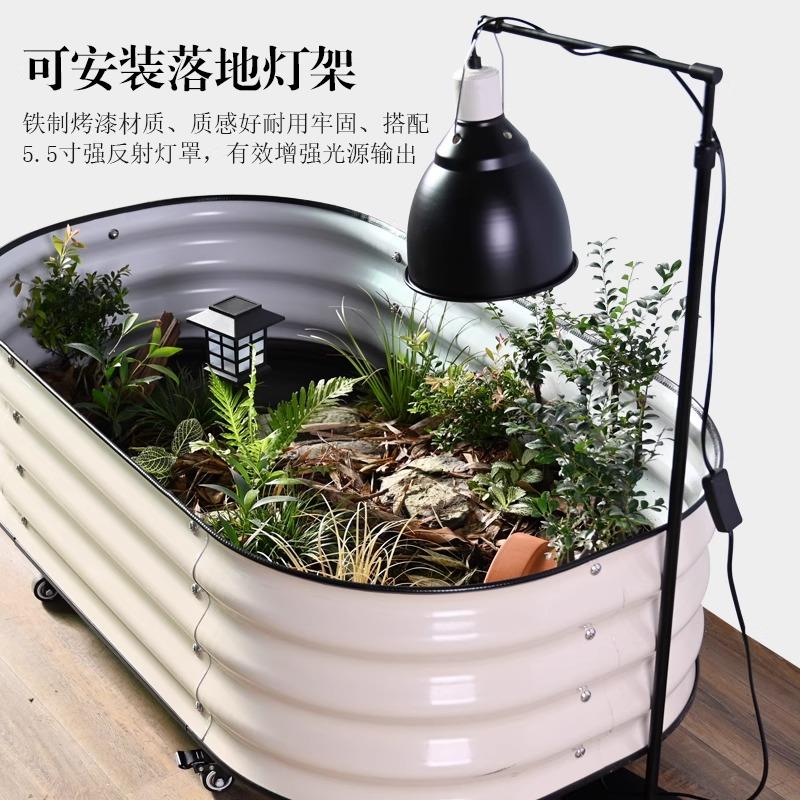 故若黄缘龟缸生态造景绿植水陆缸金属爬宠陆龟饲养箱半水龟养殖箱图片