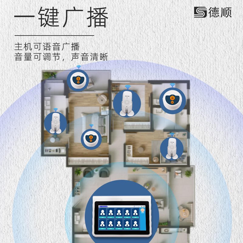 无线对讲呼叫器餐厅茶楼酒店系统按铃房间机包厢呼唤饭店语音服务