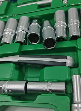 汽修大飞套头28件六角梅花8-32加长套筒T型旋转接弯杆组合8cm1/2