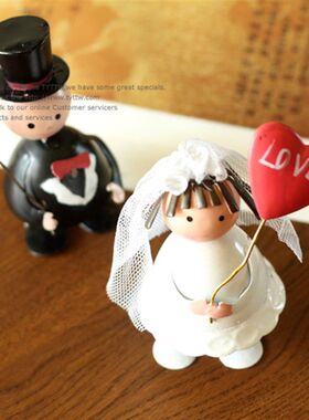 步入礼堂 婚庆 铁皮娃娃 创意 结婚 小摆设 高9cm左右