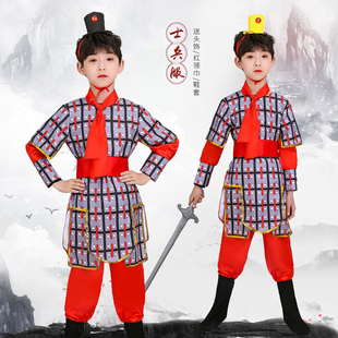 六一儿童士兵服装将军铠甲朗诵古代花木兰戏曲古装精忠报国表演服