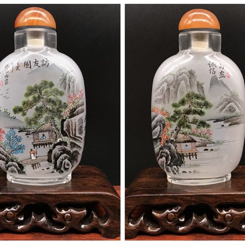 衡水内画鼻烟壶纯手工绘制 瓶内画 中国特色商务外事出国礼品摆件