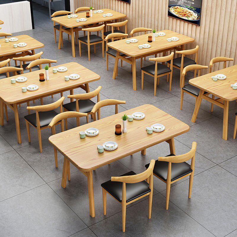 快餐店桌椅组合餐厅面馆早餐店经济型饭桌酒店商用餐饮长方形桌子