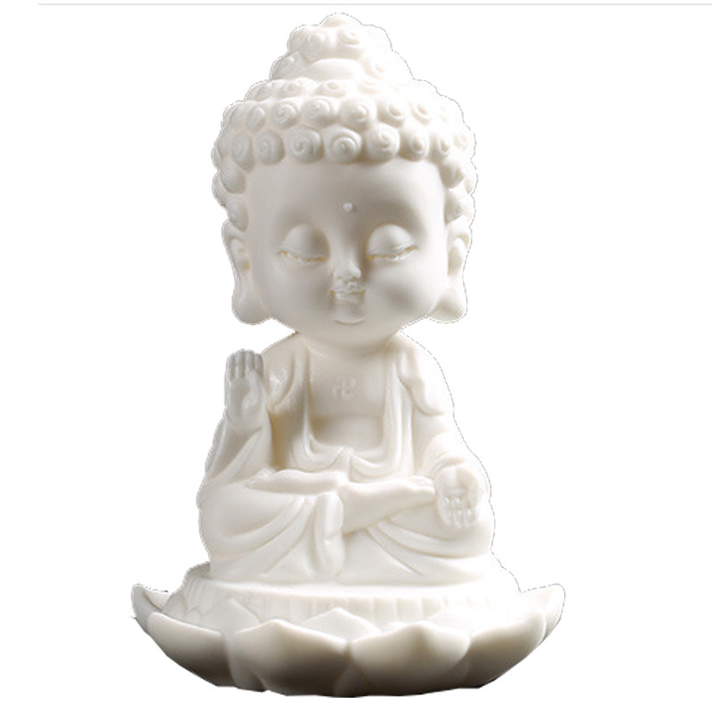 白瓷观音佛像摆件家居供奉平安车载饰品个性禅意南海小如来佛茶宠