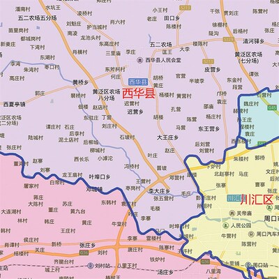 2024新款周口市地图贴图办公室挂图高清防水墙壁贴超大装饰画定制