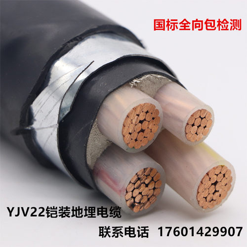 国标纯铜YJV22铠装2 3 4 5芯10 16 25 35 50平方户外地埋电力电缆