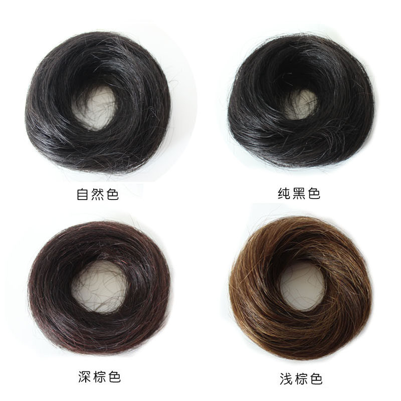 真发发圈半丸子头发包蓬松花苞头女发圈韩国新娘包假发包古装发饰