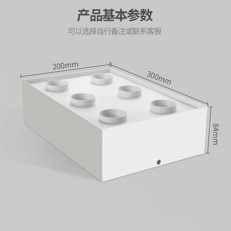 LED吸顶斗胆灯 六头方灯无主灯极简客厅灯具 铝合金射灯筒灯全光