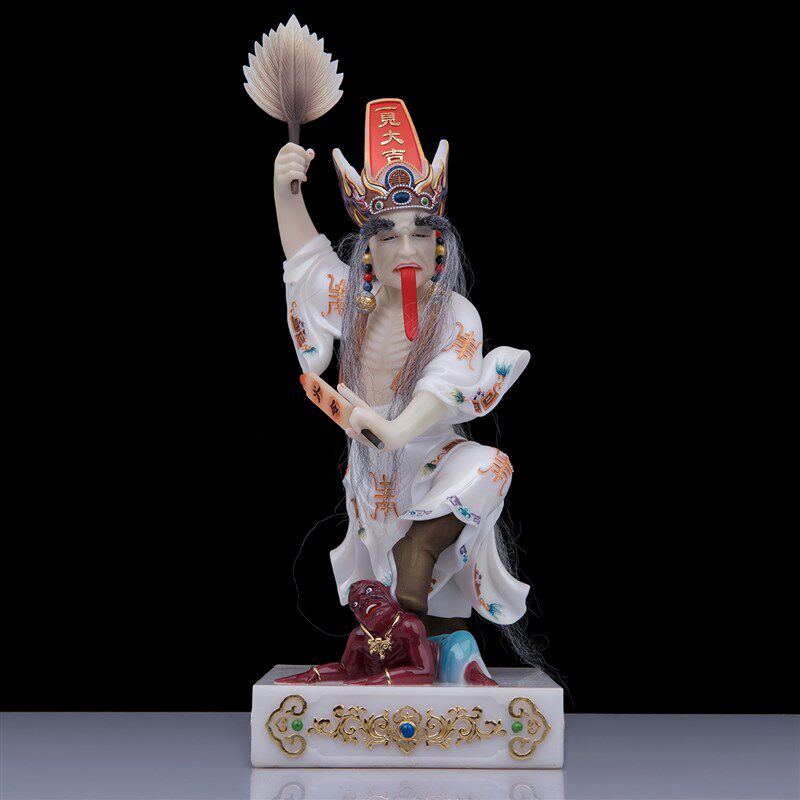 七爷八爷神像黑白无常像汉白玉大二爷伯神像阴神地府家用摆件工艺