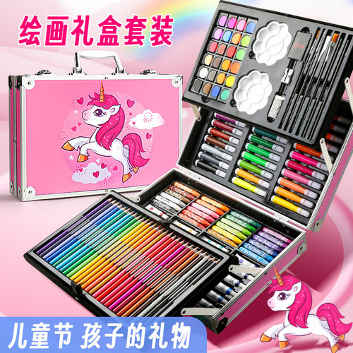 儿童画画全套工具套装无毒水彩笔小学生手绘幼儿园画笔套装初学美