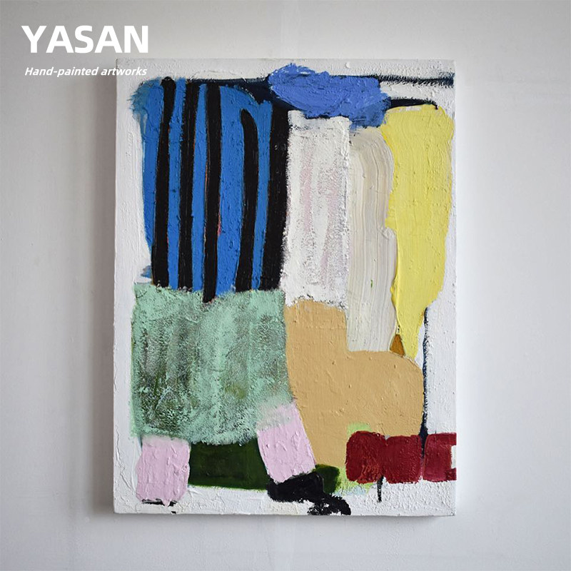 YASAN 纯手工油画肌理质感大幅抽象挂画沙发背景墙壁画客厅丙烯画