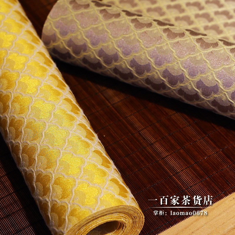 圆素织造 云锦茶席 织锦 锦缎面料 祥云纹 波浪纹 1.8 2.5米两款