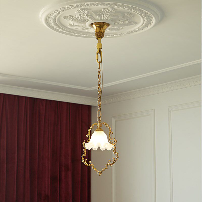 法式古典奢华小吊灯欧式别墅卧室床头灯具脱蜡铜复古轻奢灯饰