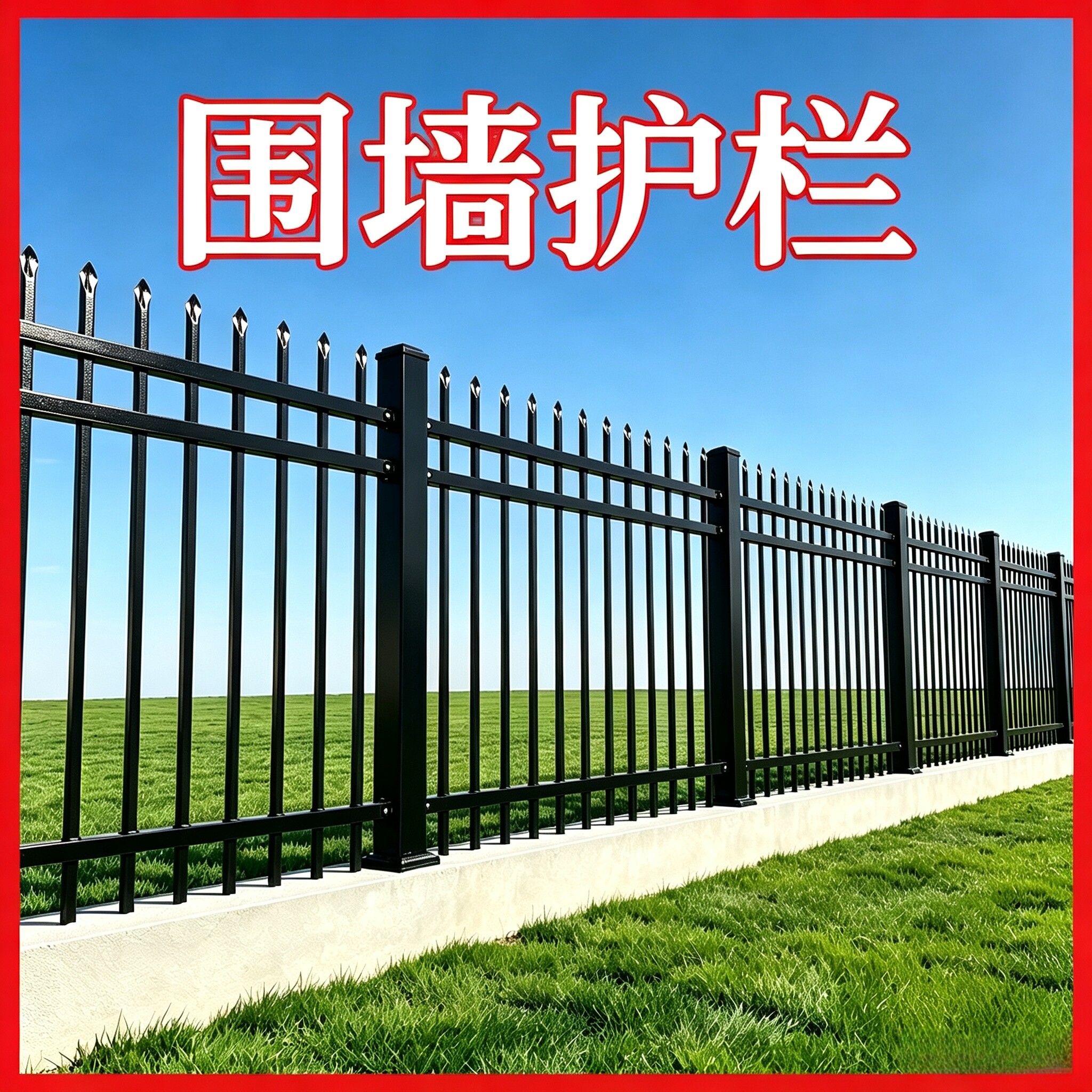 锌钢护栏厂区院墙围栏小区防护栏杆围墙围栏学校别墅庭院农村院子