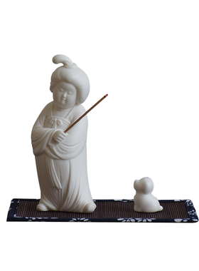 创意陶瓷古典仕女摆件玄关禅意家居饰品客L厅书房香插插香座工艺