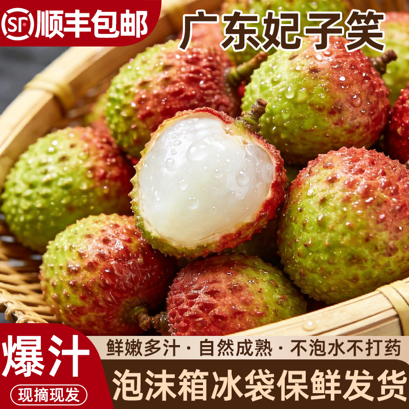 妃子笑荔枝鲜果当季水果软糯肉厚香甜多汁新鲜现摘现发泡沫箱保鲜